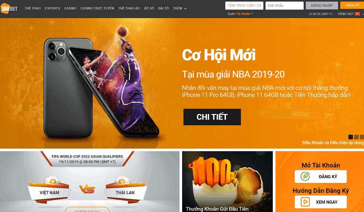 Nhà cái cá cược 188BET